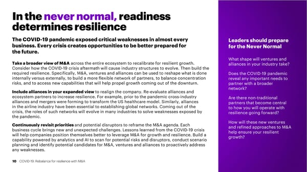 COVID-19: Rebalance for resilience with M&A - Page 10