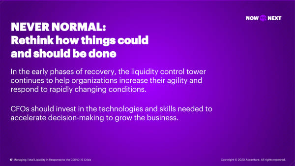 Managing Total Liquidity in Crisis: COVID-19 - Page 17