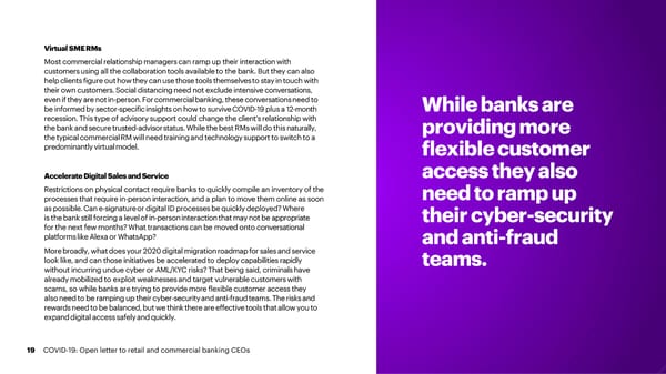 How Banks Can Manage the Business Impact: COVID-19 - Page 19