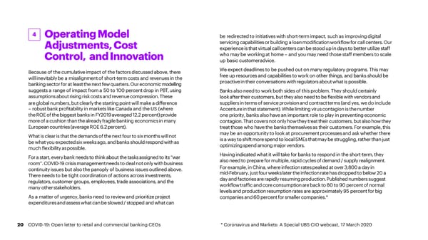 How Banks Can Manage the Business Impact: COVID-19 - Page 20